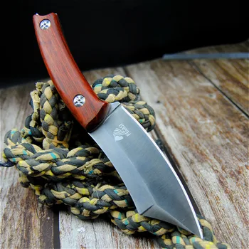 D2 ocele Japonský zrkadlo nôž,60hrc vákuové tepelné spracovanie ostré camping lovecký nôž série (samuraj štýle) kuchár nôž