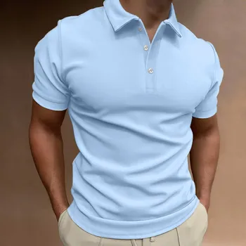 Golf Nosiť pánske Polo Tričko jednofarebné Tričko klope Golier, Krátky Rukáv Kvalitné T-shirt Sociálne Camisas blusas topy 2023